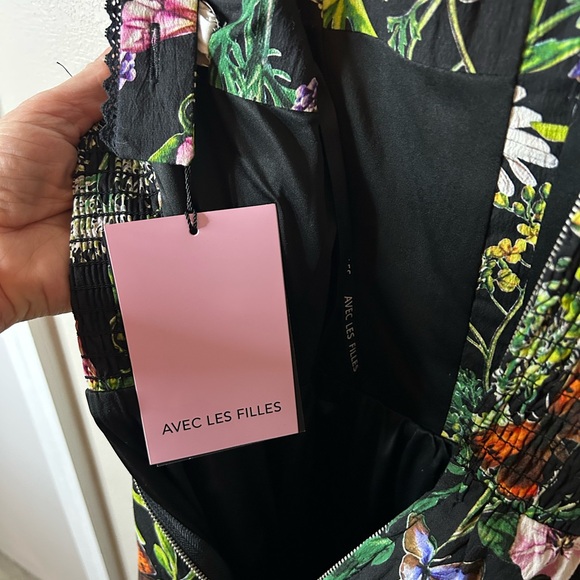 AVEC LES FILLES BUTTERFLY FLORAL PRINT CORSET FIT AND GLATE DRESS SIZE 2 NWT - Picture 10 of 13